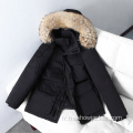 Doudoune d'hiver unisexe personnalisée manteau en duvet noir